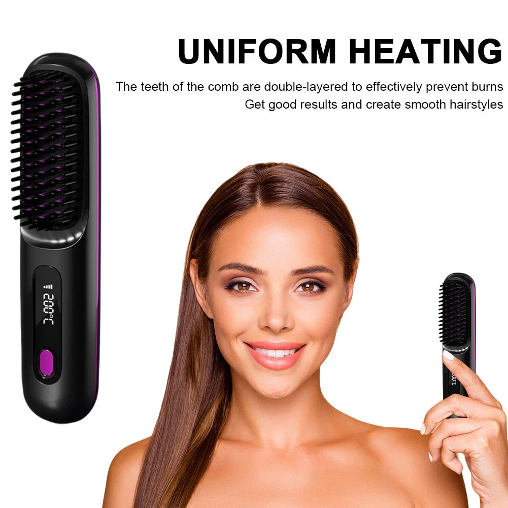 Portable Cordless Straightening Brush