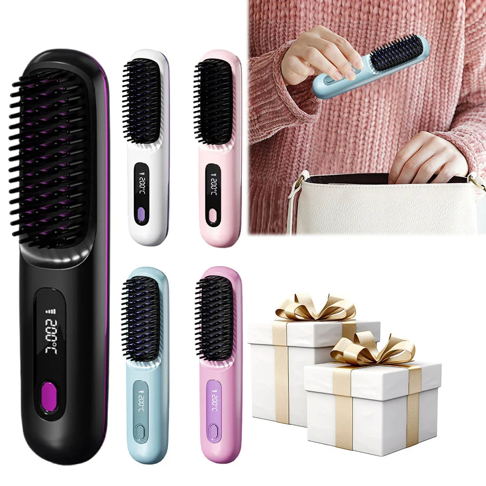 Portable Cordless Straightening Brush