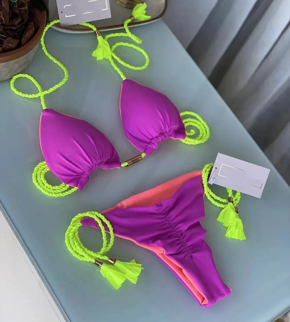 Vibrant Backless Bikini Set