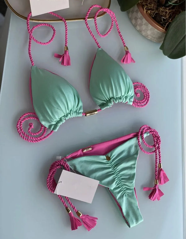 Vibrant Backless Bikini Set